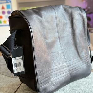Black Leather Messenger Bag